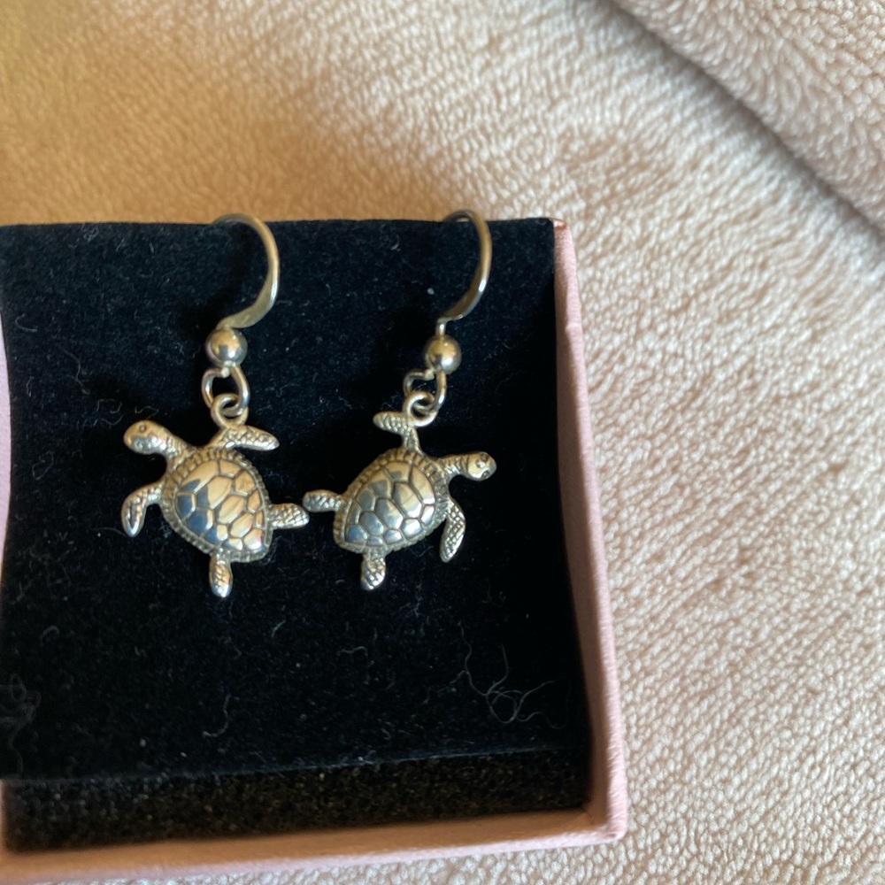 Sterling Silver Turtle Earrings